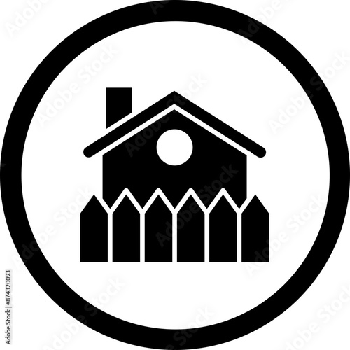 Fence Glyph Black Icon