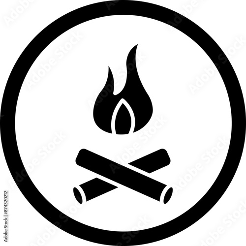 Bonefire Glyph Black Icon