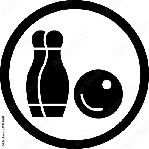 Bowling Glyph Black Icon