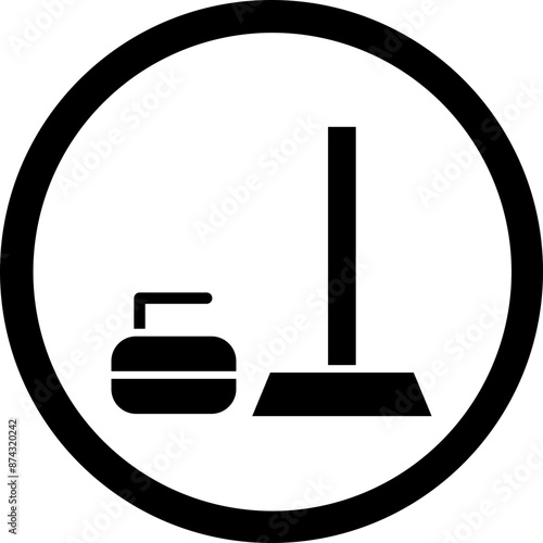 Curling Glyph Black Icon
