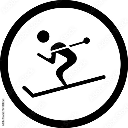 Cross cuntry Glyph Black Icon
