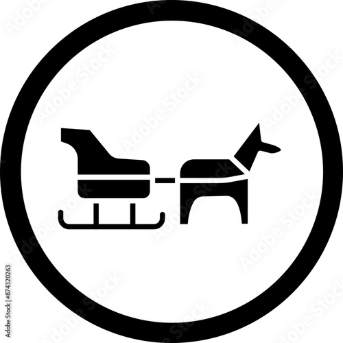 Dog sled Glyph Black Icon