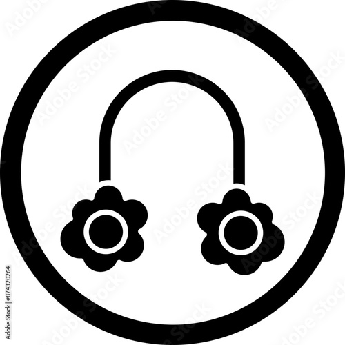 Earmuff Glyph Black Icon