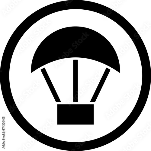 Paraglider premium Glyph Black Icon