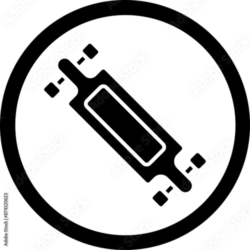 Longboard Glyph Black Icon