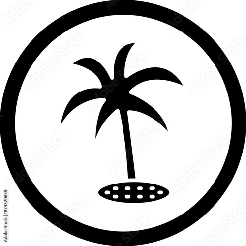 Plam tree Glyph Black Icon