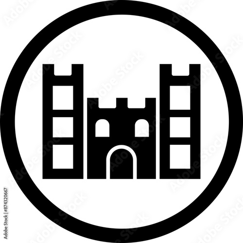 Sand castle Glyph Black Icon