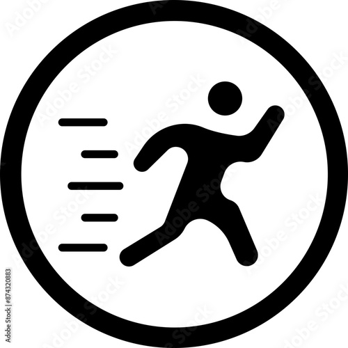Running Glyph Black Icon