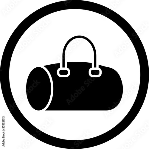 Duffle Bag Glyph Black Icon
