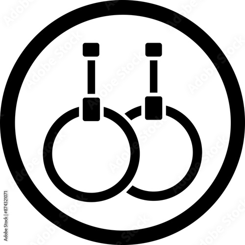 Gymnastic Rings Glyph Black Icon
