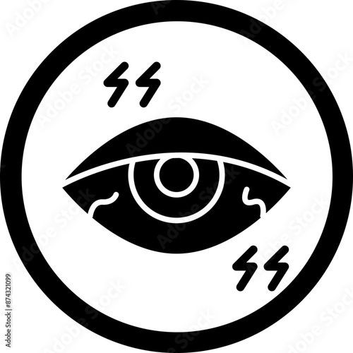 Painful Eye Glyph Black Icon