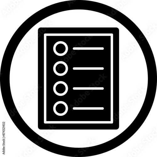 Table Of Content Glyph Black Icon