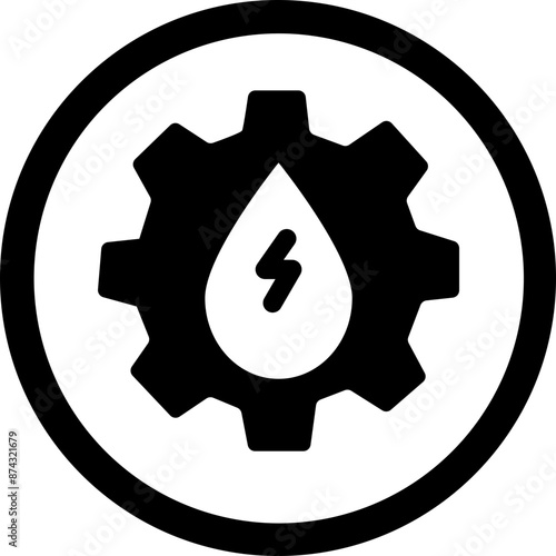 Hydro Power Glyph Black Icon