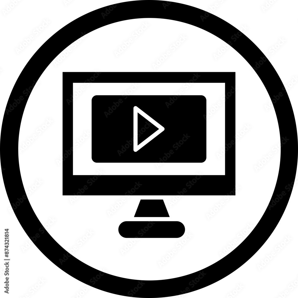 Online Video Glyph Black Icon Online Video Glyph Black Icon