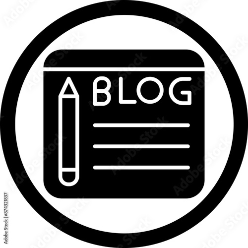 Blogging Glyph Black Icon