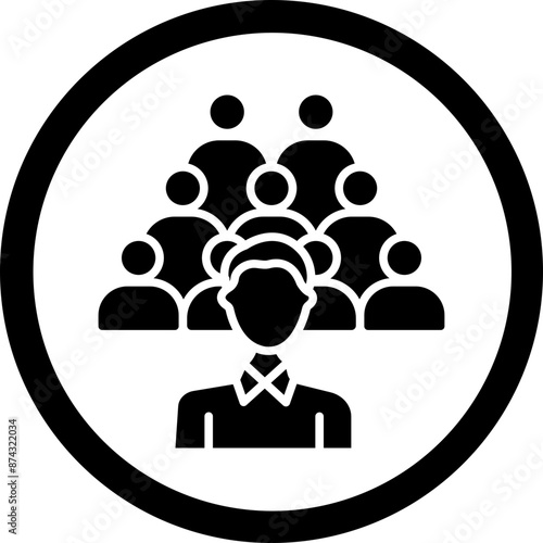 Crowd Glyph Black Icon