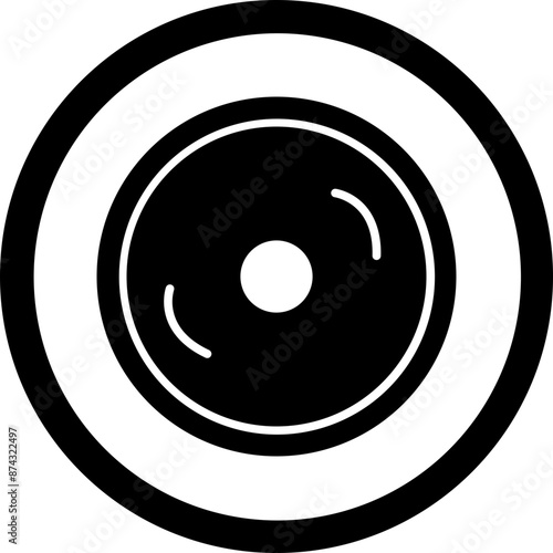 Compact Disk Glyph Black Icon