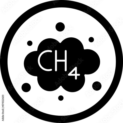 Methane Glyph Black Icon