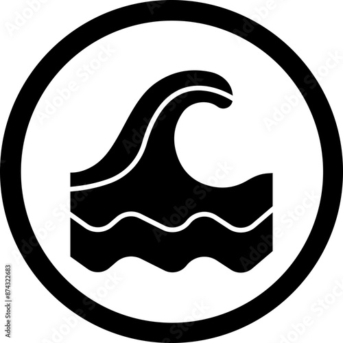 Ocean Glyph Black Icon