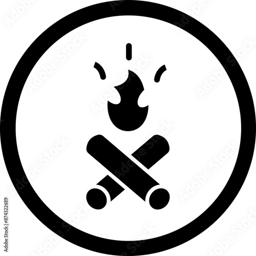 Fire Glyph Black Icon