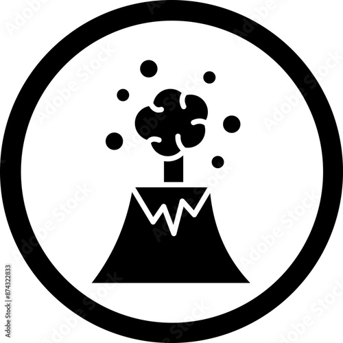 Volcano Glyph Black Icon