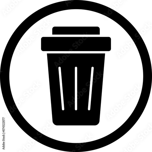 Trash Glyph Black Icon