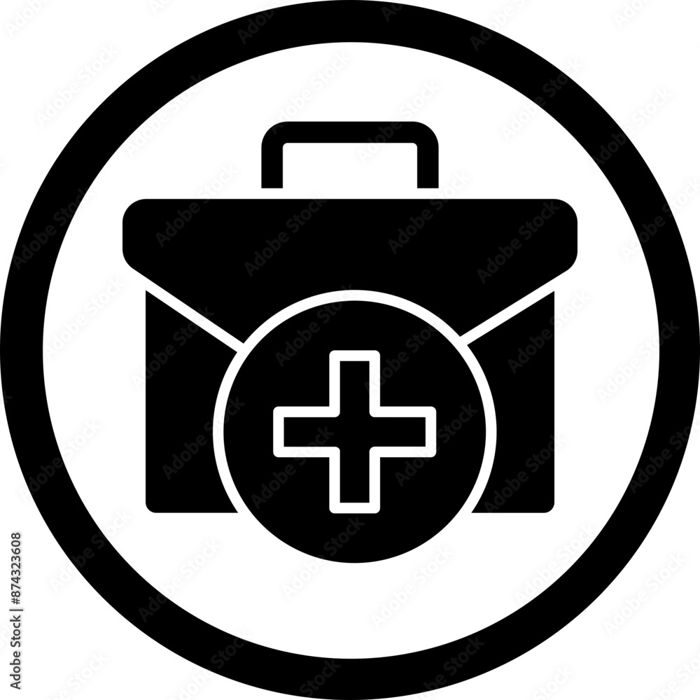 Fototapeta premium Firs Aid Kit Glyph Black Icon