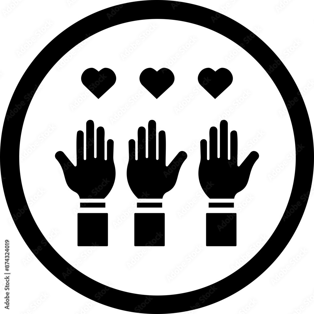 Obraz premium Volunteer Glyph Black Icon