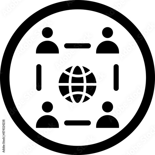Remote Job Glyph Black Icon