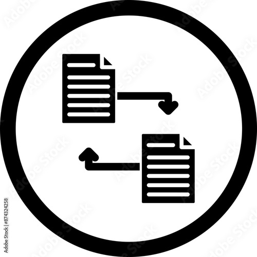 Files Exchange Glyph Black Icon