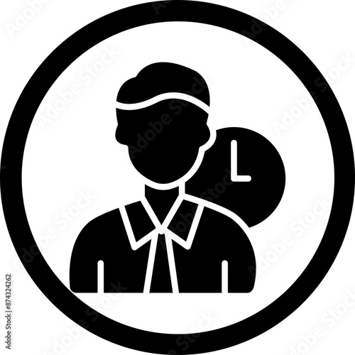 Working Hours Glyph Black Icon photo