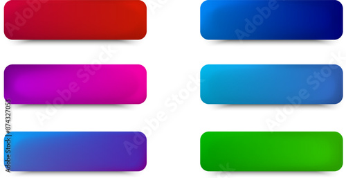 Vector 3d button set with gradient Isolated elements for your design A collection of colorful shapes