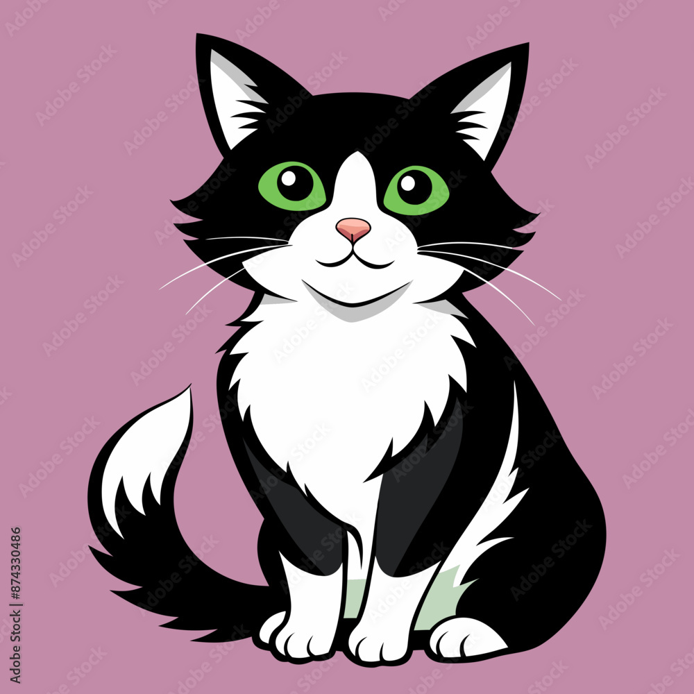design a cat in black and white illustration design a cat in black and white illustration