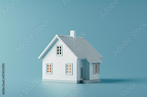 Wallpaper Mural house on a blue background Torontodigital.ca