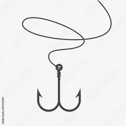 Fishing hook icon. Vector on white background