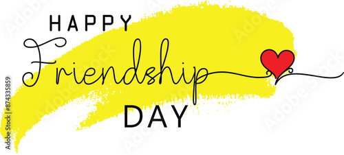 Happy Friendship day hand drawn lettering. Trendy vector typographic design. Modern calligraphy for greeting card, banner, invitation card, poster. vector eps10.