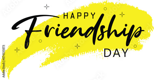 Happy Friendship day hand drawn lettering. Trendy vector typographic design. Modern calligraphy for greeting card, banner, invitation card, poster. vector eps10.