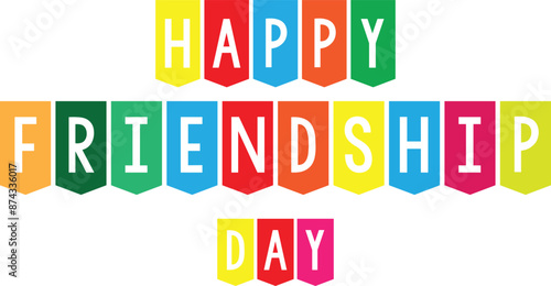 Happy Friendship day hand drawn lettering. Trendy vector typographic design. Modern calligraphy for greeting card, banner, invitation card, poster. vector eps10.