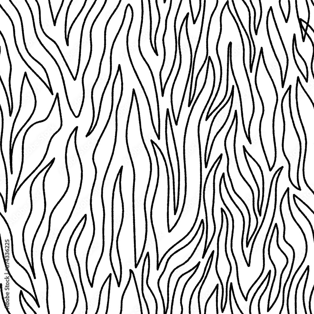 Scribble ink linear seamless pattern. Hand drawn zebra or tiger skin, wood texture. Abstract striped background. Repeating outline stripes motif. Great for textile, fabric, wallpaper, and packaging Scribble ink linear seamless pattern. Hand drawn zebra or tiger skin, wood texture. Abstract striped background. Repeating outline stripes motif. Great for textile, fabric, wallpaper, and packaging