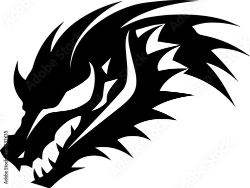 dragon head silhouette vector illustration