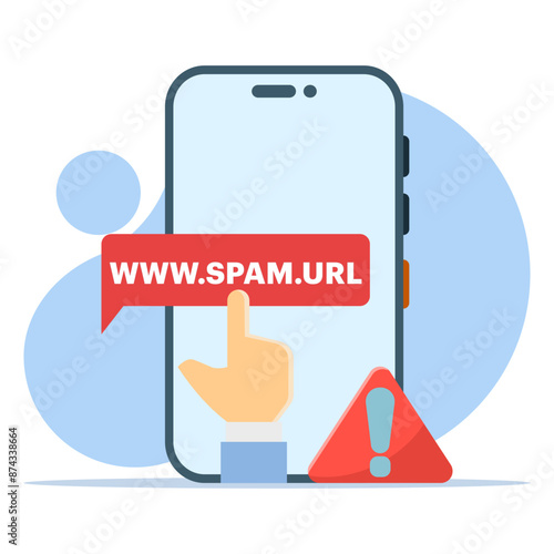 concept Concept do not click on spam URLs, suspicious and dangerous hyperlinks. modern graphic elements for landing page, blank state ui, infographics, icons. flat design vector illustration.