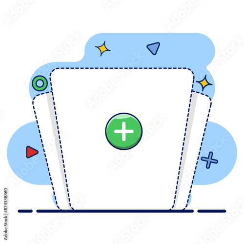 Concept of Drag and Drop documents or files, Add document file button. modern graphic elements for landing page, blank state ui, infographics, icons. flat design vector illustration.
