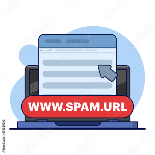 concept Concept do not click on spam URLs, suspicious and dangerous hyperlinks. modern graphic elements for landing page, blank state ui, infographics, icons. flat design vector illustration.