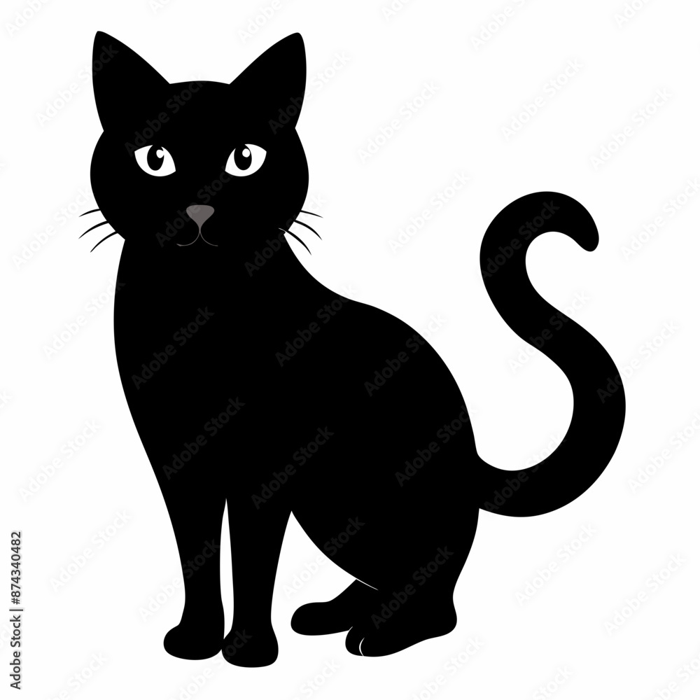 cat vector illustration, cat isolated on white, cat silhouette, cat vector art cat vector illustration, cat isolated on white, cat silhouette, cat vector art