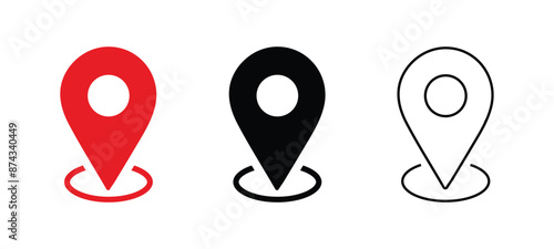Free Download Location pointer sign vector illustration. Map direction marker - GFXLoad