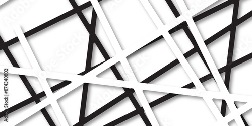 Abstract vector geometrical background. Luxury style black thick paint Lines on white Background. Random chaotic lines background. Abstract geometric pattern with stripes, lines modern vector design. 