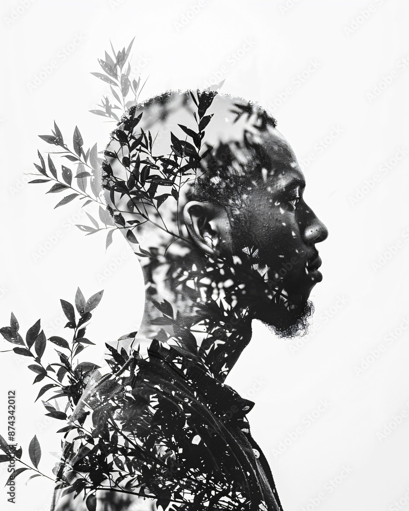 black-and-white-double-exposure-photography-of-the-silhouette-head-in