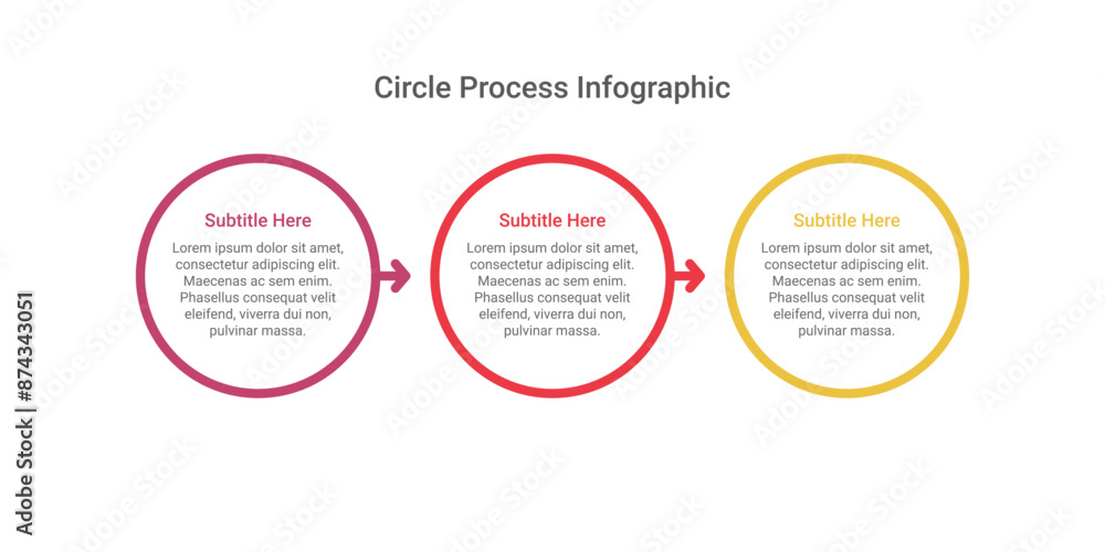 Circle process infographic with 3 steps. Circle process infographic with 3 steps.