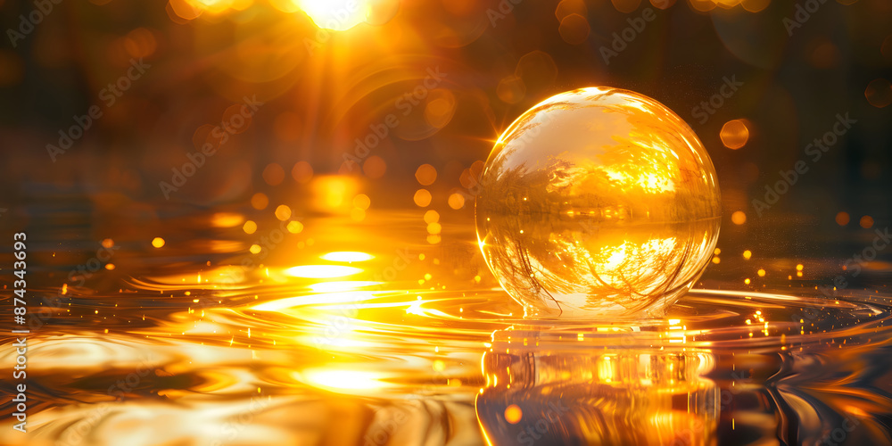 Yellow ball on an abstract background Yellow ball on an abstract background