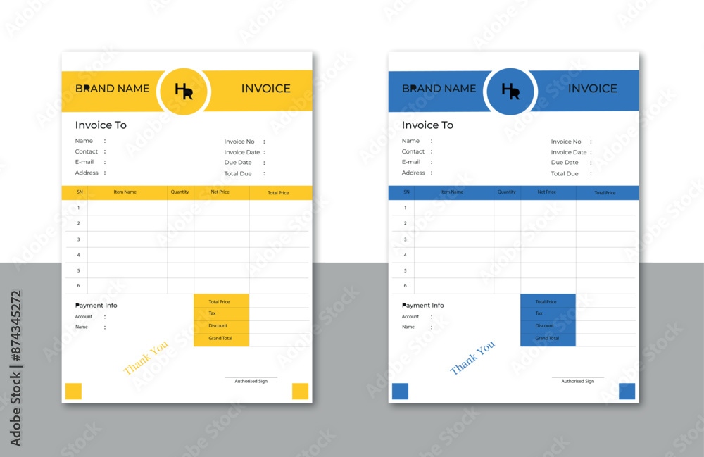 Corporate Invoice Template design. Corporate Invoice Template design.